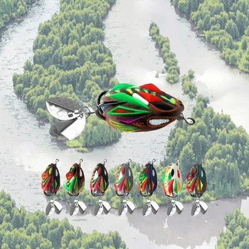 SNEDA New Silicone Frog Lure with Double Blades-Realistic Topwater Bait for Long Cast Snakehead & Bass Fishing Lake Stream River – Soft Lure – view 3