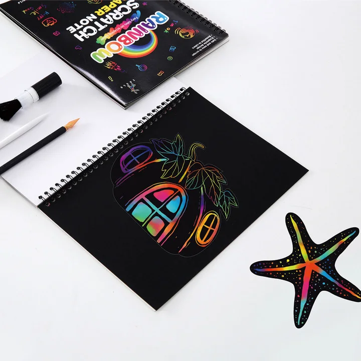 I made my own scratch art kit! (Rainbow scratch paper with a white gel pen  drawing) : r/AnimeSketch