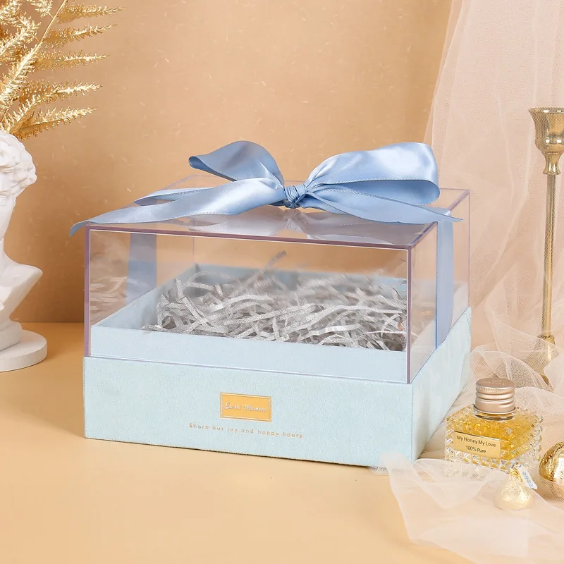 Plexiglass Factory clear Acrylic Box with Lid  Custom  Acrylic Gift Box with Lid