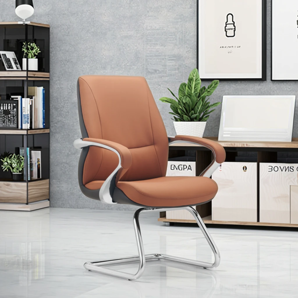 Modern Ergonomic Leather Executive Computer Chair with Adjustable Height and Back Support 5