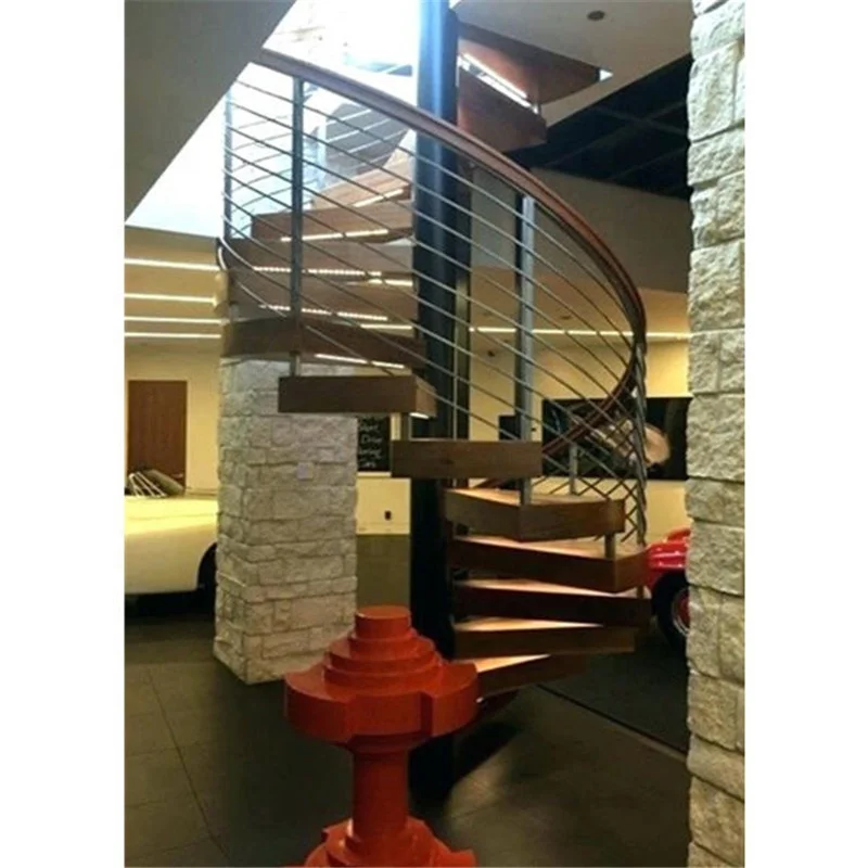 DAIYA Spiral Stair Dwg with Tempered Glass Railing