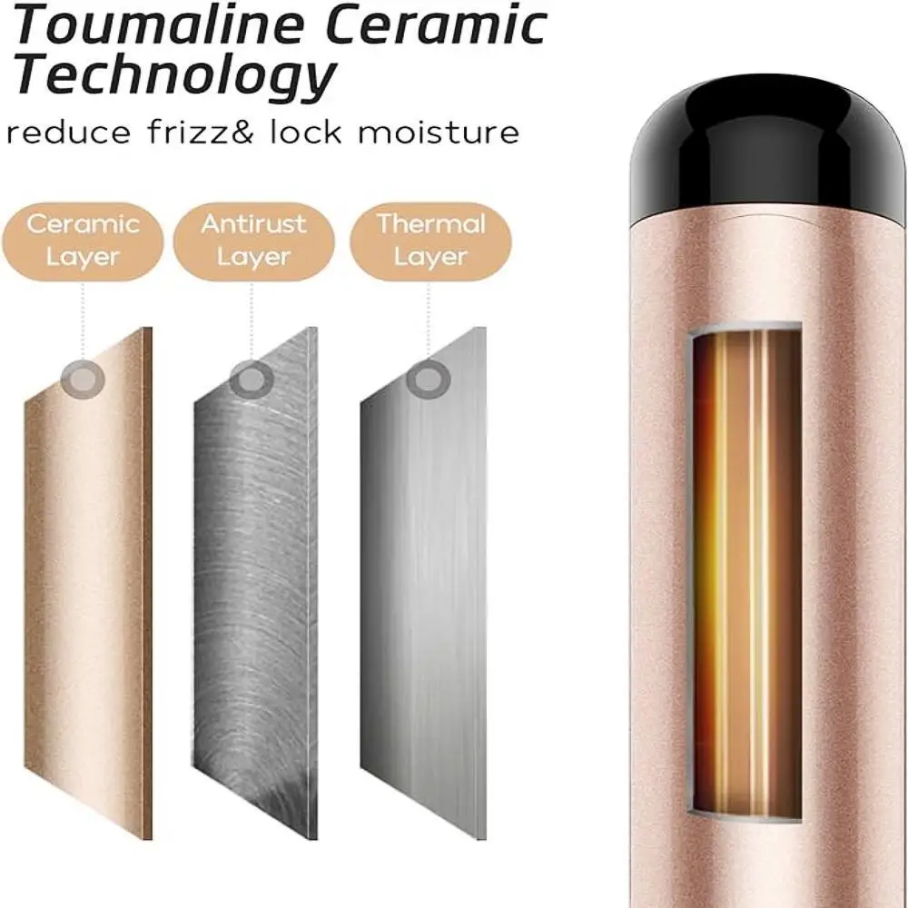 Customized 450F Fast Heat Large Barrel Ceramic LCD Hair Curler Negative Ion Rotating Waver Curling Iron Wand