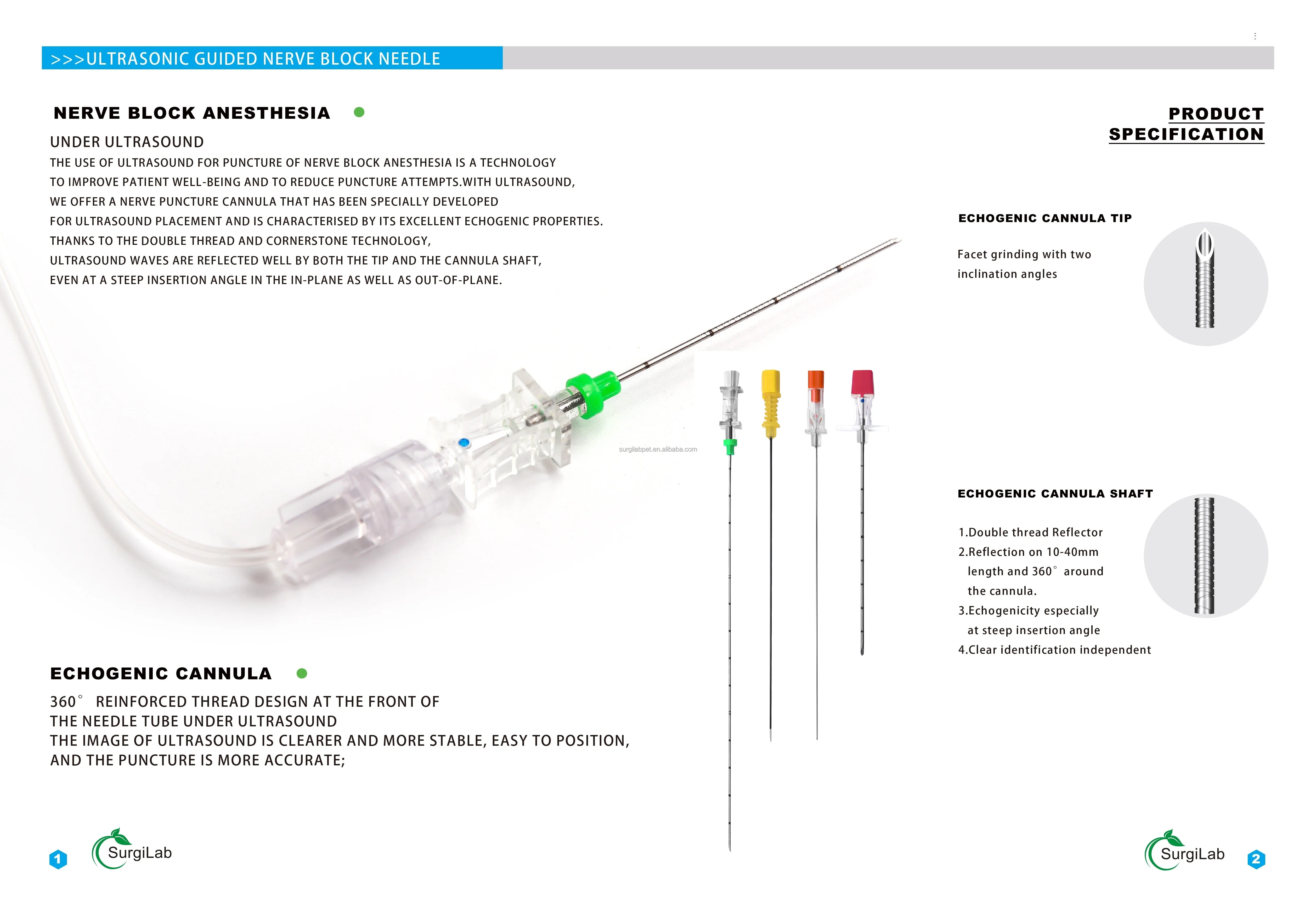 Disposable Peripheral Nerve Block Needle Catheter With Ultrasound ...