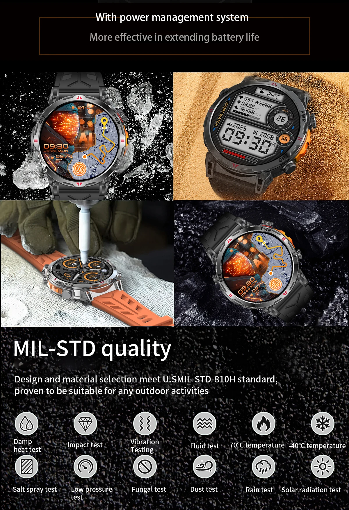 2026  KC93 Men Round Smartwatch GPS 1.56Inch AMOLED Compass ChatGPT 30M Waterproof Health Monitoring Outdoor Smart Watch