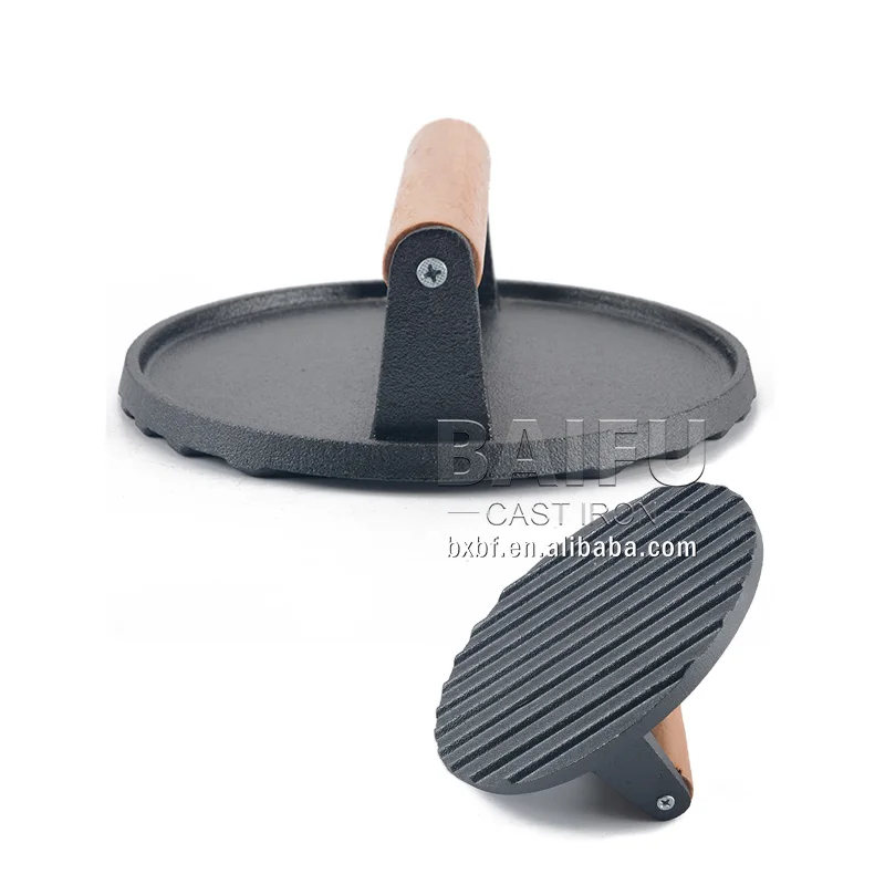 Customized Cast Iron Burger Press,Round Cast Iron Steak Grill Weight