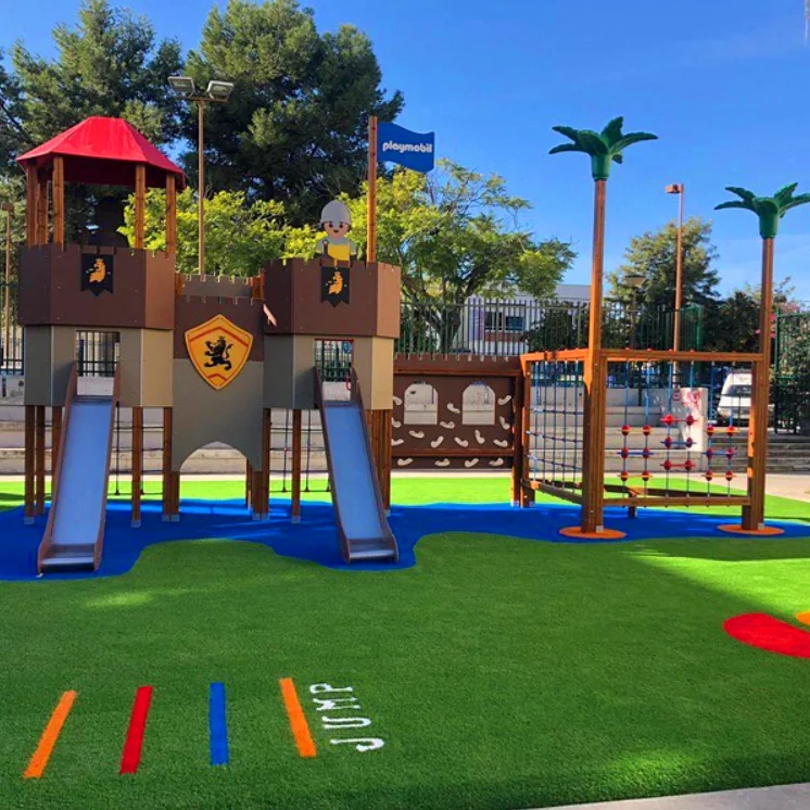 ENOCH Rainbow Colorful Purple Kindergarten Decorative Landscaping  Artificial Grass Turf