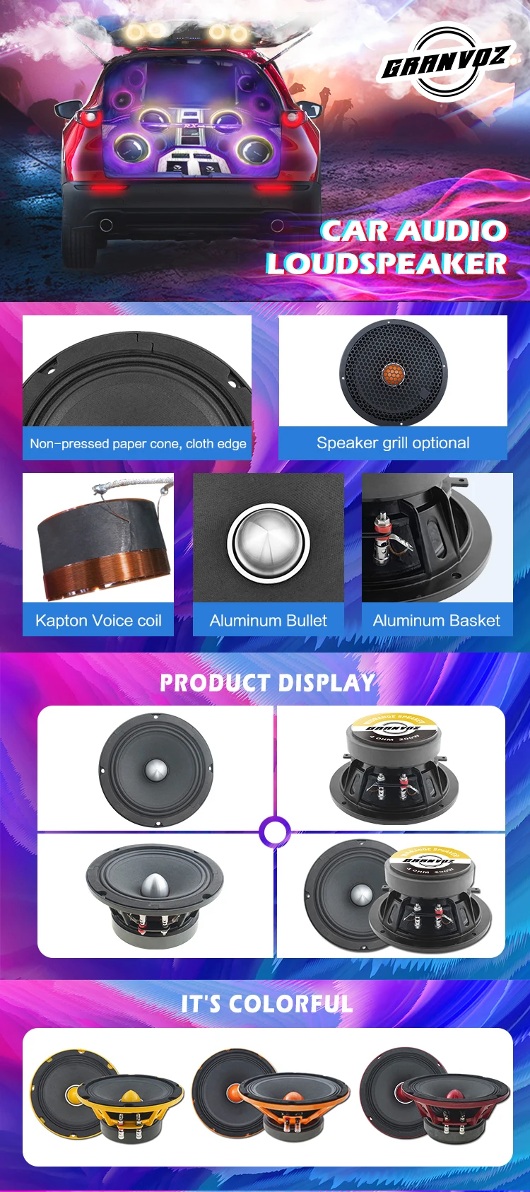 Oem Speaker Factory 600w 4 Ohm 30oz Aluminum Basket 1.5inch Bullet 8