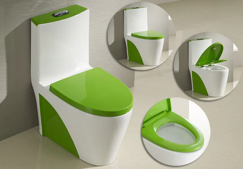 Modern design bathroom color toilet one-piece floor mounted dual flush toilet details