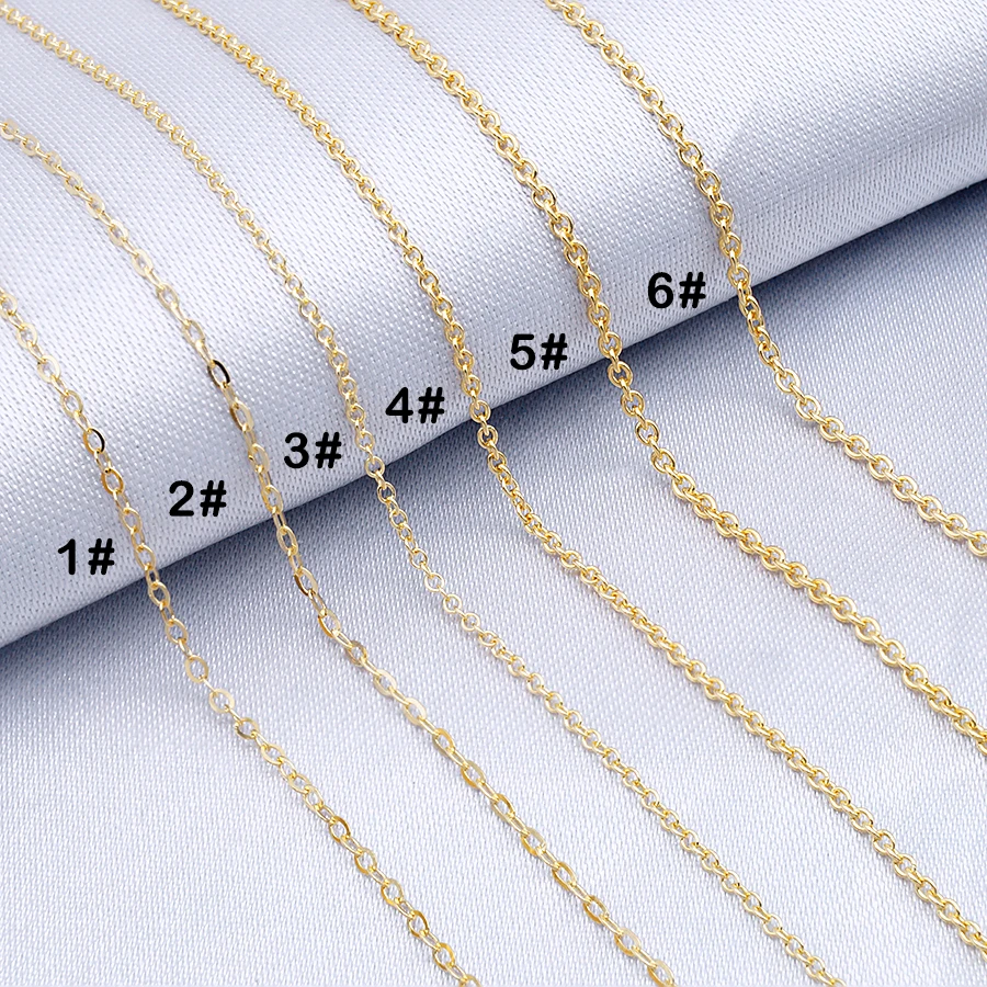 Fine Au585 Real Gold Necklace Solid 14k Pure Gold Chain