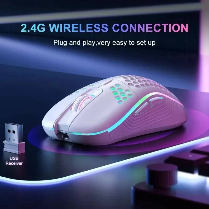 2025 New 6d 7200dpi Optical Sensor Rgb Backlight Game Mouse Lightweight Ergonomic Mice Wireless Gaming Mouse for Computer Laptop