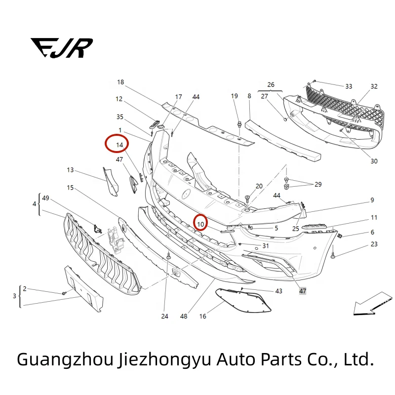OEM 670098798 670098797 Front Bumper Trim Strip for Maserati Ghibli Sport Utility Vehicle