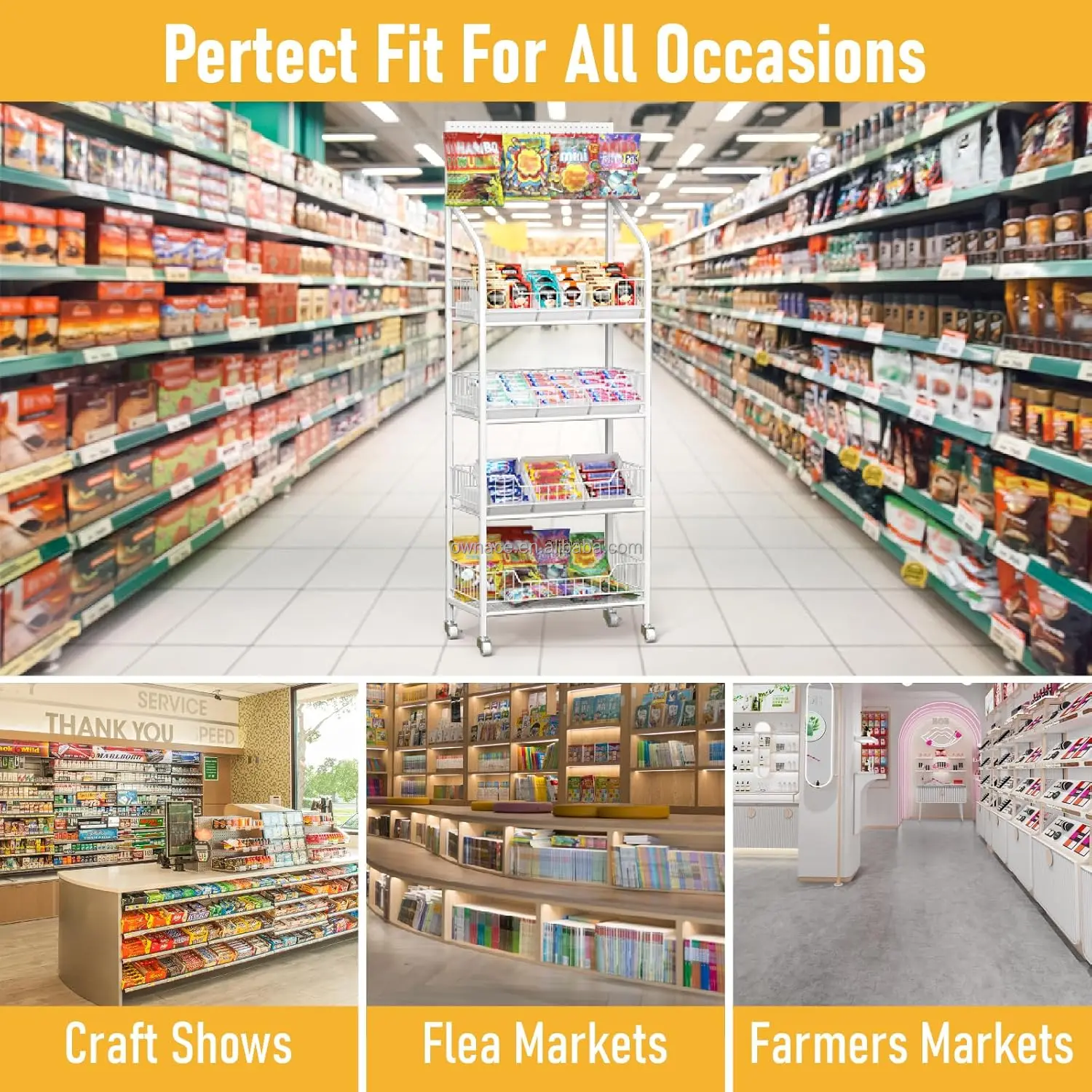 Convenience Stores Kitchen Supermarket Retail Display Rack Commercial ...