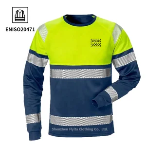 Custom Logo Safety Men Industrial High Visibility Construction Worker Clothing Hi Vis Reflective Security Fireproof Work Shirt
