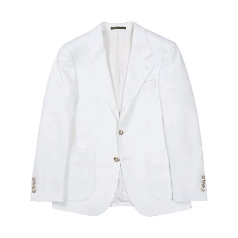 MTM Made to Measure Customized Handmade Custom Casual Slim Fit White Plus Size Groom Wedding Coat Pant Men Suit