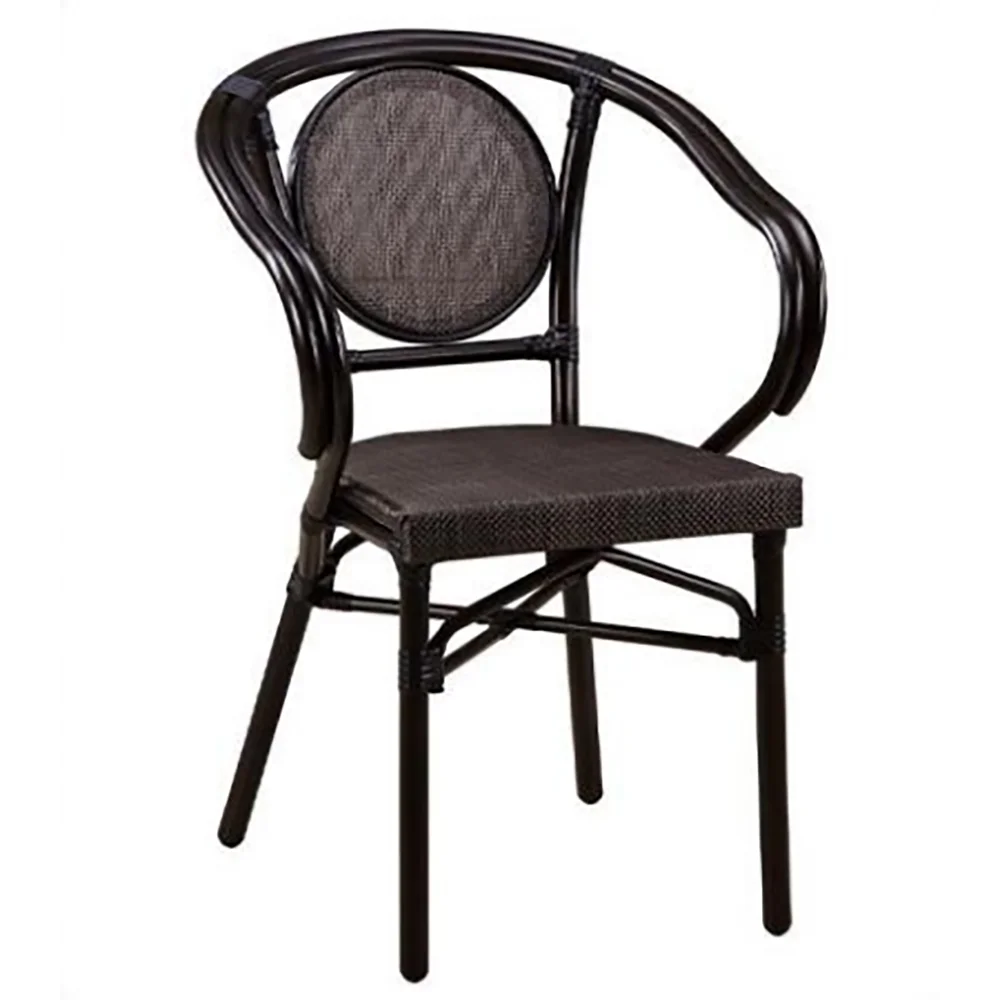 product restaurant cafe modern waterproof pe rattan compact metal frame outdoor dining chair for garden-0