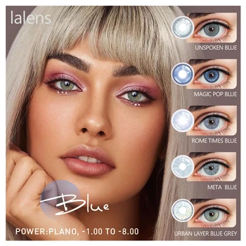 Lalens Cosmetic Blue Colored Contact Lenses Wholesale Prescription Urban Layer Color Contact Lenses With Power