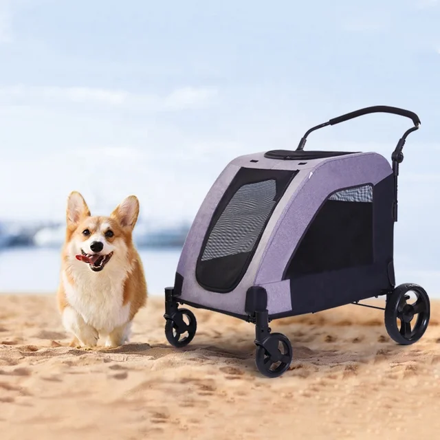 hot large pet stroller for big dog safety outdoor travel walking dog stroller