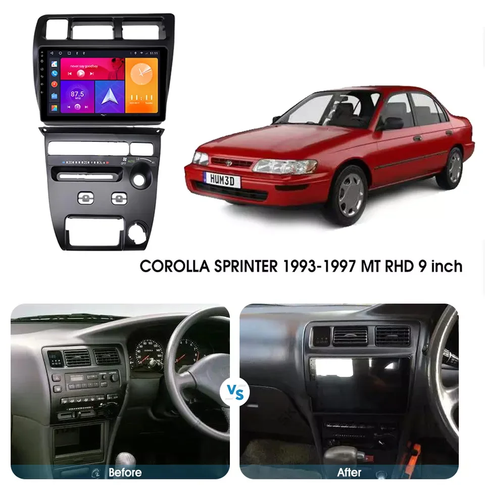Car Fascias Frame Kit Cable For Toyota Corolla Sprinter 1993-1997 ...