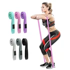 Custom Logo Gym Exercise Loop Cotton Fabric Pull Up Yoga Stretch Band Long Resistance Bands Set