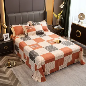 Bed Sheet 100% Cotton Printed Fashion Luxury Flowers Eastern Europe Flat Sheet