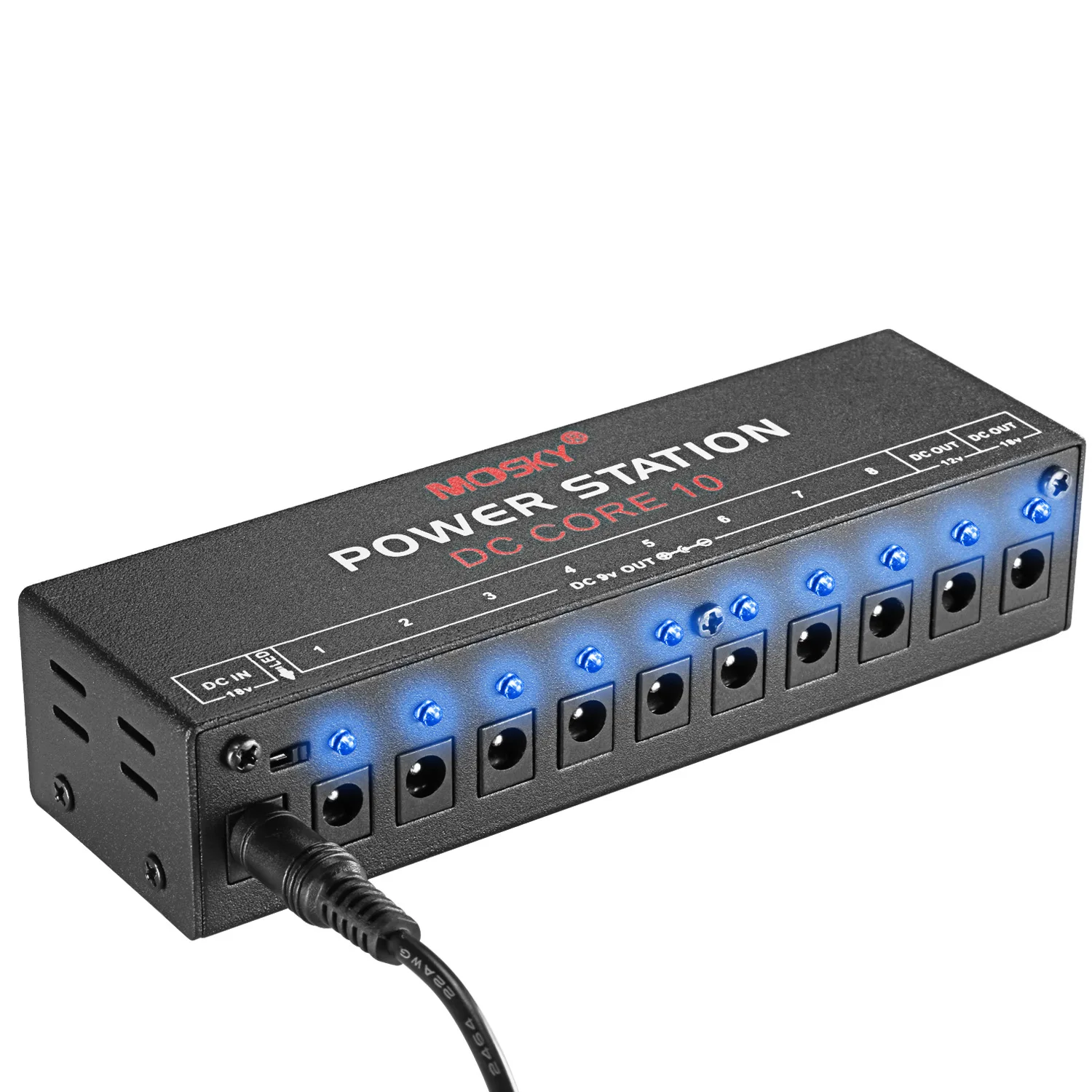 Mosky Pedal Power Supply - 10 Isolated Outputs for Guitars
