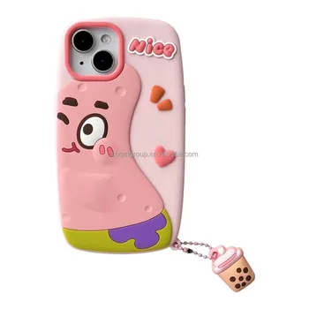 NEW Real Silicone Cell Phone Cover for iPhone 16 15 14 Pro Max Sponge Cartoon Design Shell Case for iPhone 13 12 11 Pro Max