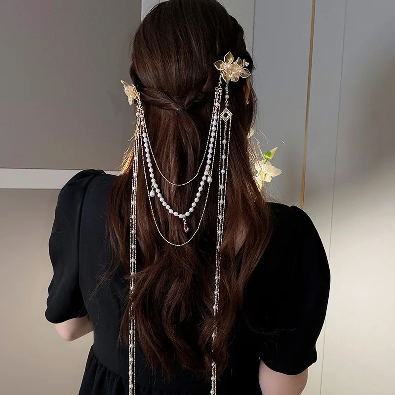 Mode Peal Strass Bloem Lange Kwast Haarspeld Creatieve Bruiloft Haaraccessoires - Buy Haarspeld,Strass Haarspeldjes Product on Alibaba.com