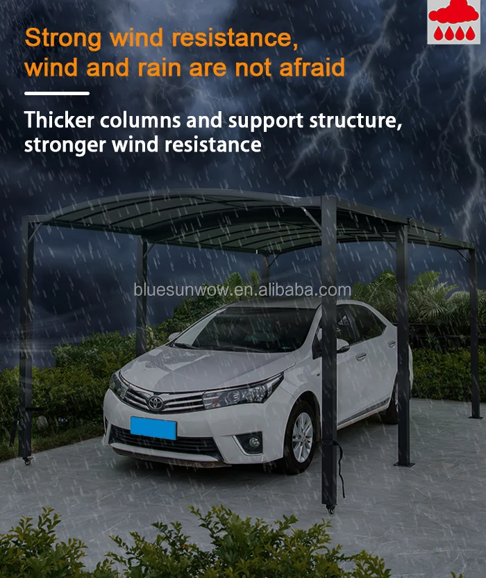 Outdoor Retractable Carport Portable Car Parking Shed Shade Rain Steel Parking Shed Design Car