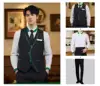 Conjunto de 3 piezas para hombre: camisa blanca + chaleco + pantalón negro