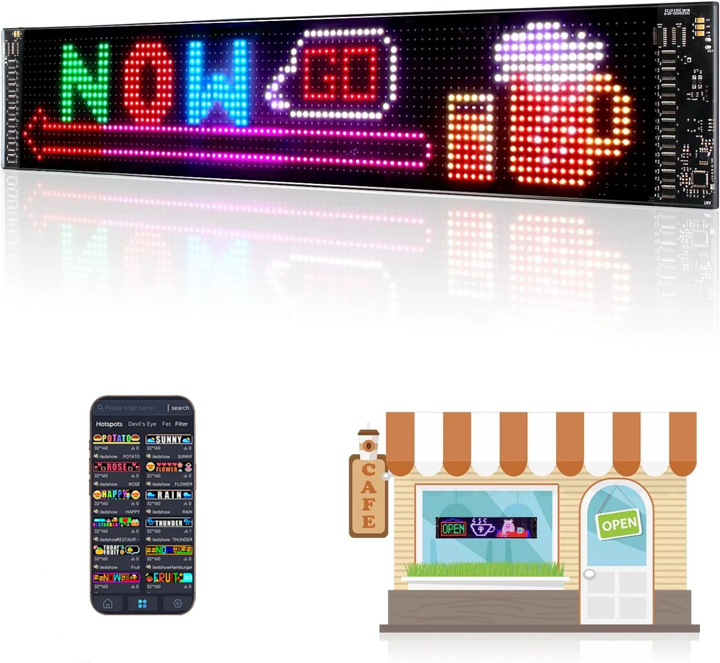 App Control Car Window Flexible Led Display Ojos Led Para Autos Camion Windshield Eye Flexible Messages Scrolling Led Screen