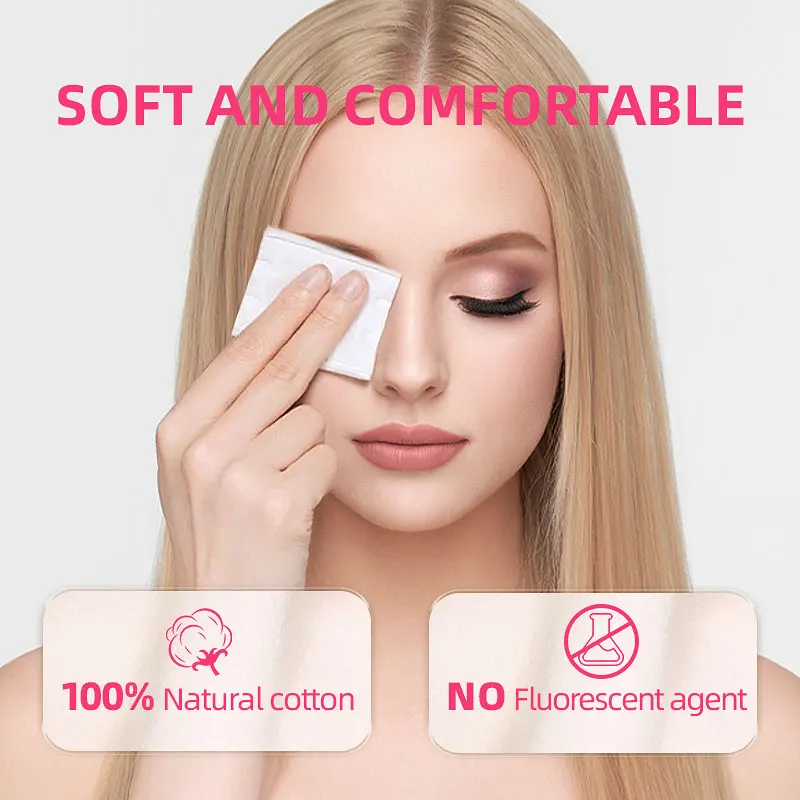130Pcs Soft Cotton Pad Square Makeup Remover for Face Skin Care Wet and Dry Use Washable and Skin-Friendly Hfba308686e9349c4b2765bdc321347b5t
