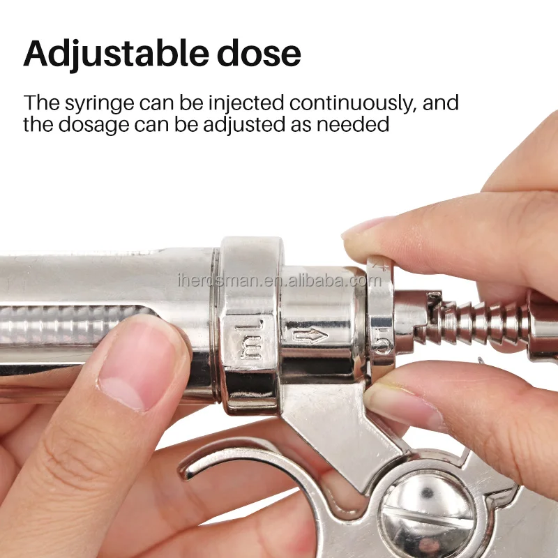 Stainless Steel 30ml Veterinary Vaccine Injector Gun - Semiautomatic ...