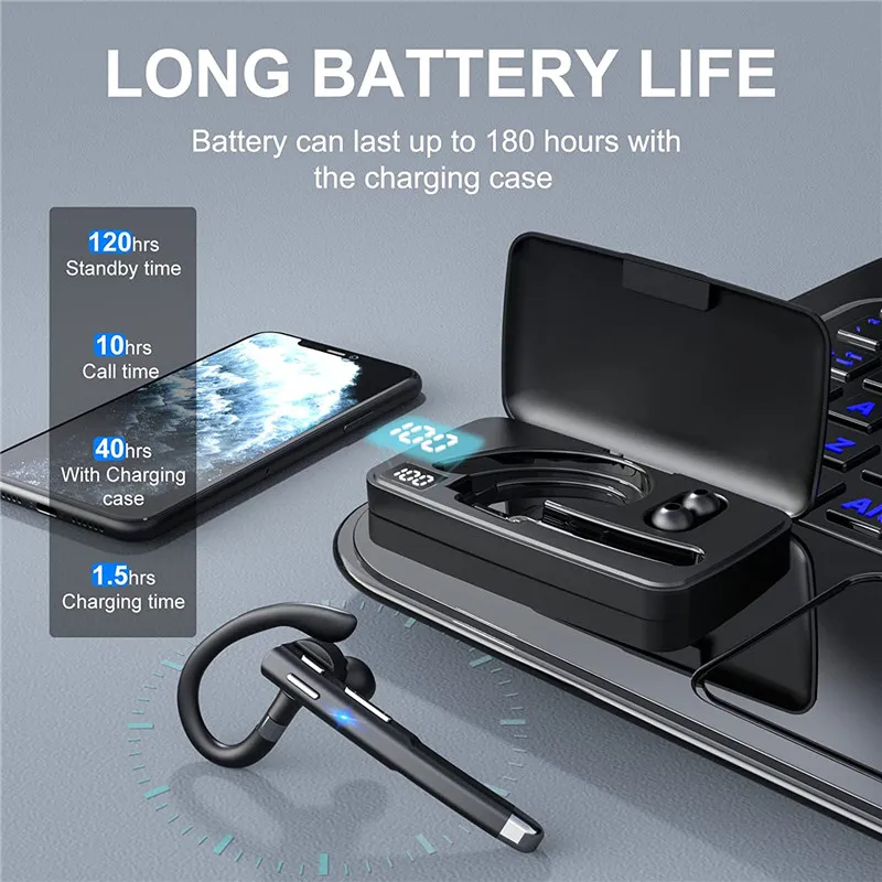 Hands-Free наушники-вкладыши микрофон с чистым звуком, BT5.1 гарнитура Беспроводные наушники для бизнес офисные драйвер