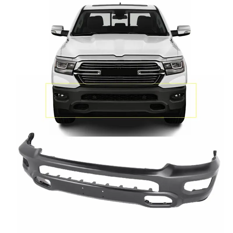 auto parts car front body steel black bumper cover face bar for Dodge Ram 1500 2019-2022 with without holes