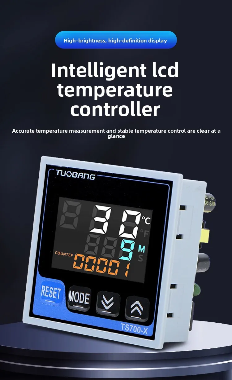 Intelligent Thermostat LCD Display TS700-X Temperature Controller with PID Regulation High Precision Data Hold & Reset Functions