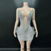 grey (dress and headwear)