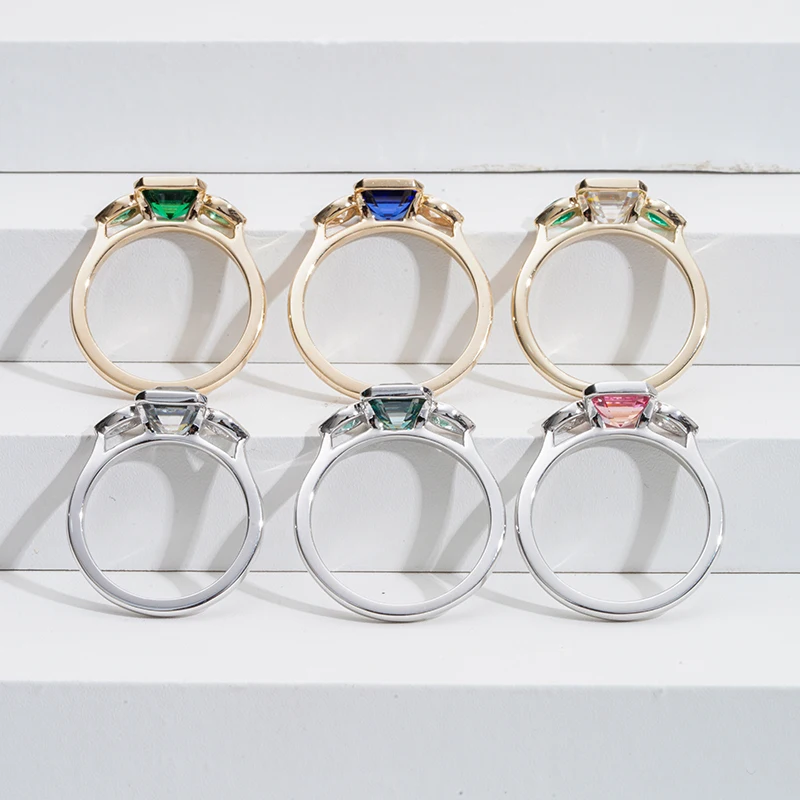 Reddit Asscher Cut Engagement Rings Pear Cut Gemstone Lab Grown Diamond  Sapphire/ruby/emerald Gold Ring