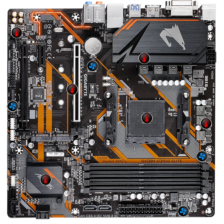 GIGABYTE B450M AORUS ELITE ゲーミングマザーボード AM4ソケット対応