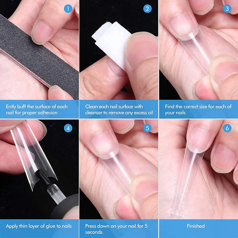 Wholesale Gel X Nail Tips C Curve Long Stiletto Press On Nail Tips