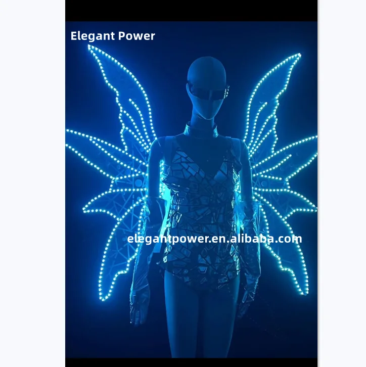 Performance Party Event Angel Wing Costumes/ Dancer Outfits Mirror Jumpsuit Costume