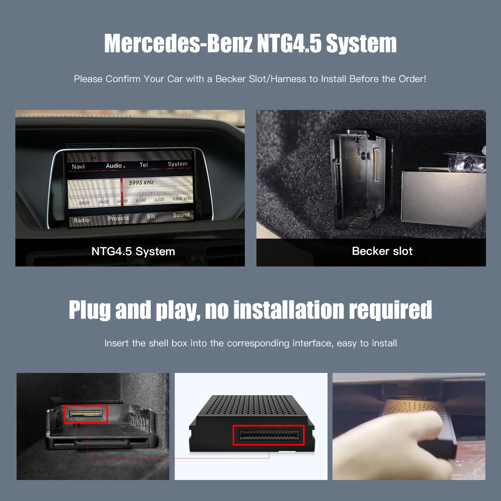 Mercedes-Benz用 CarPlay & Android Auto ワイヤレスアダプター W204 W176