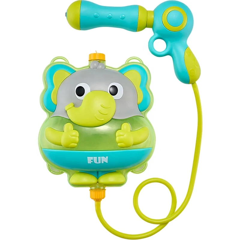Cartoon Animal Shape Elephant Rabbit Transparent Backpack Water Gun Toy Summer Outdoor Water Spray Gun with Large Capacity tank