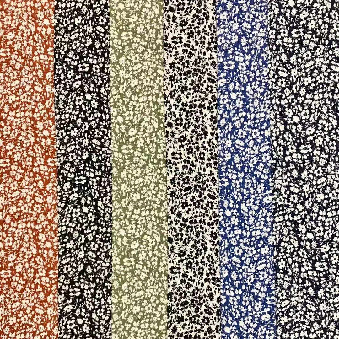 Текстиль Rongbao, дешевый, простой, тканый, 100% вискоза, мультяшный принт, вискоза, поплин, 45S ткань для женского платья