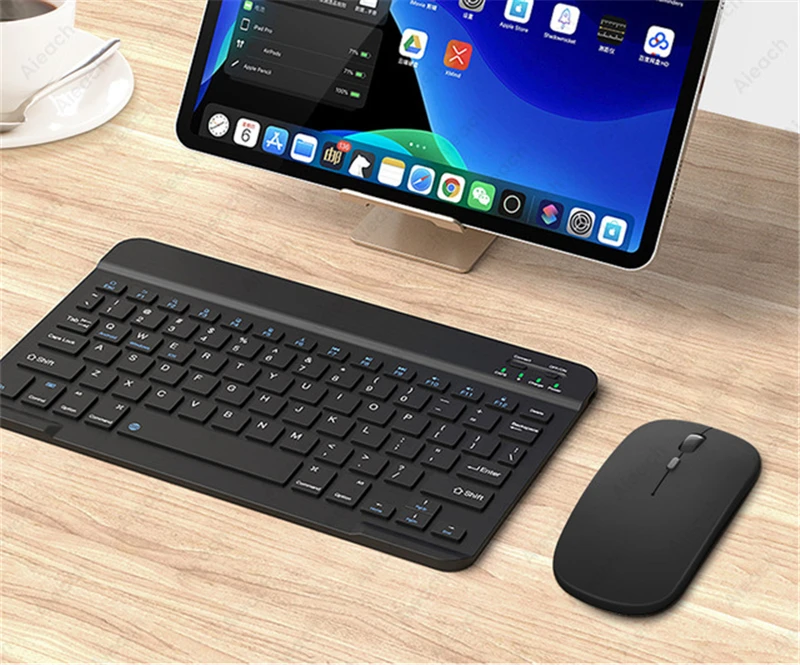 20wrechargeable Mini Wireless Keyboard Mchargermbo BT Wireless Keyboard and Mouse Combo for Windows Laptop Tablet Chargers LED