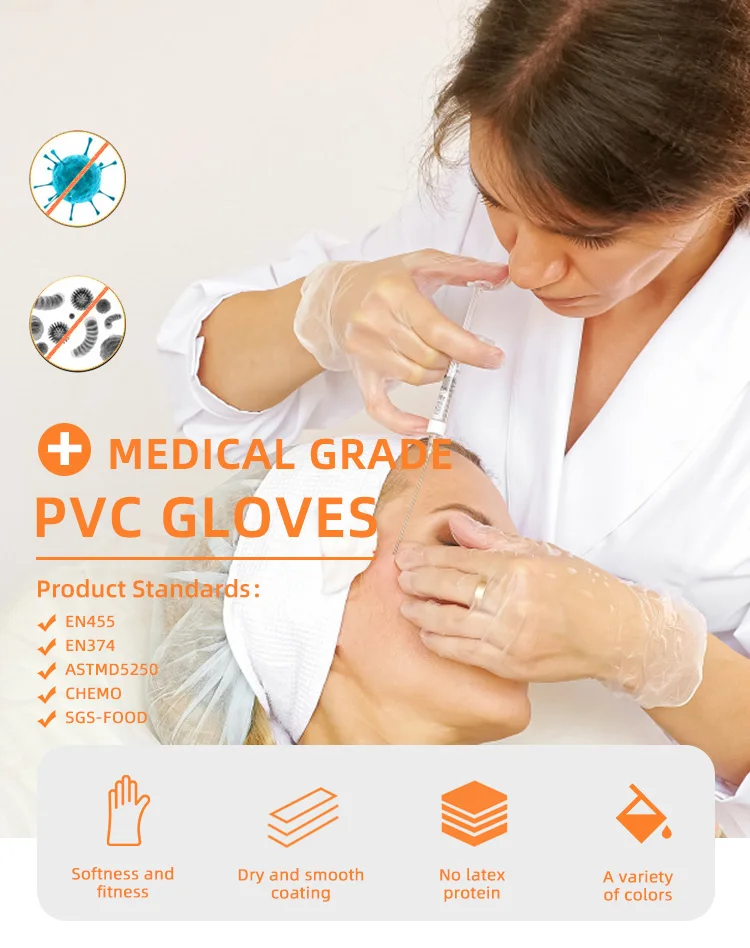 Disposable General Use Medical Comfort Transparent Vinyl Powder Free