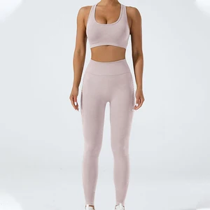 Custom High Quality Seamless Quick Dry  Fitness Gym Wear Workout Clothing Yoga Set Sportswear for Women