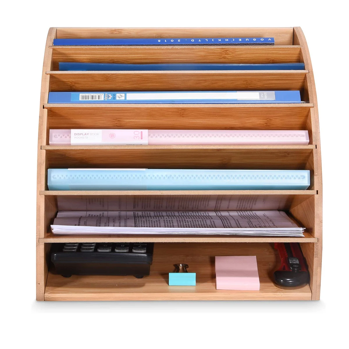 Alibaba.com: Natural Bamboo Wood Desk File Organizer Office Paper ...