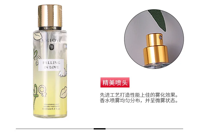 250ml custom logo label and box original fragrance diffuser body spray women's perfume