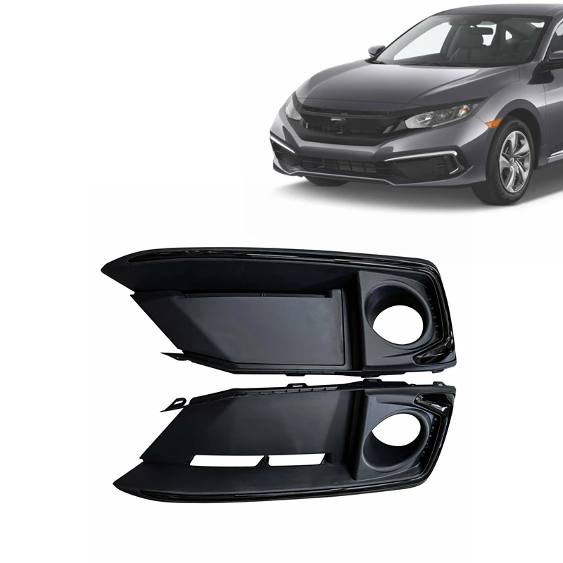 car accessories front bumper fog light lamp cover bezel case for honda civic 2019 2020 sedan coupe