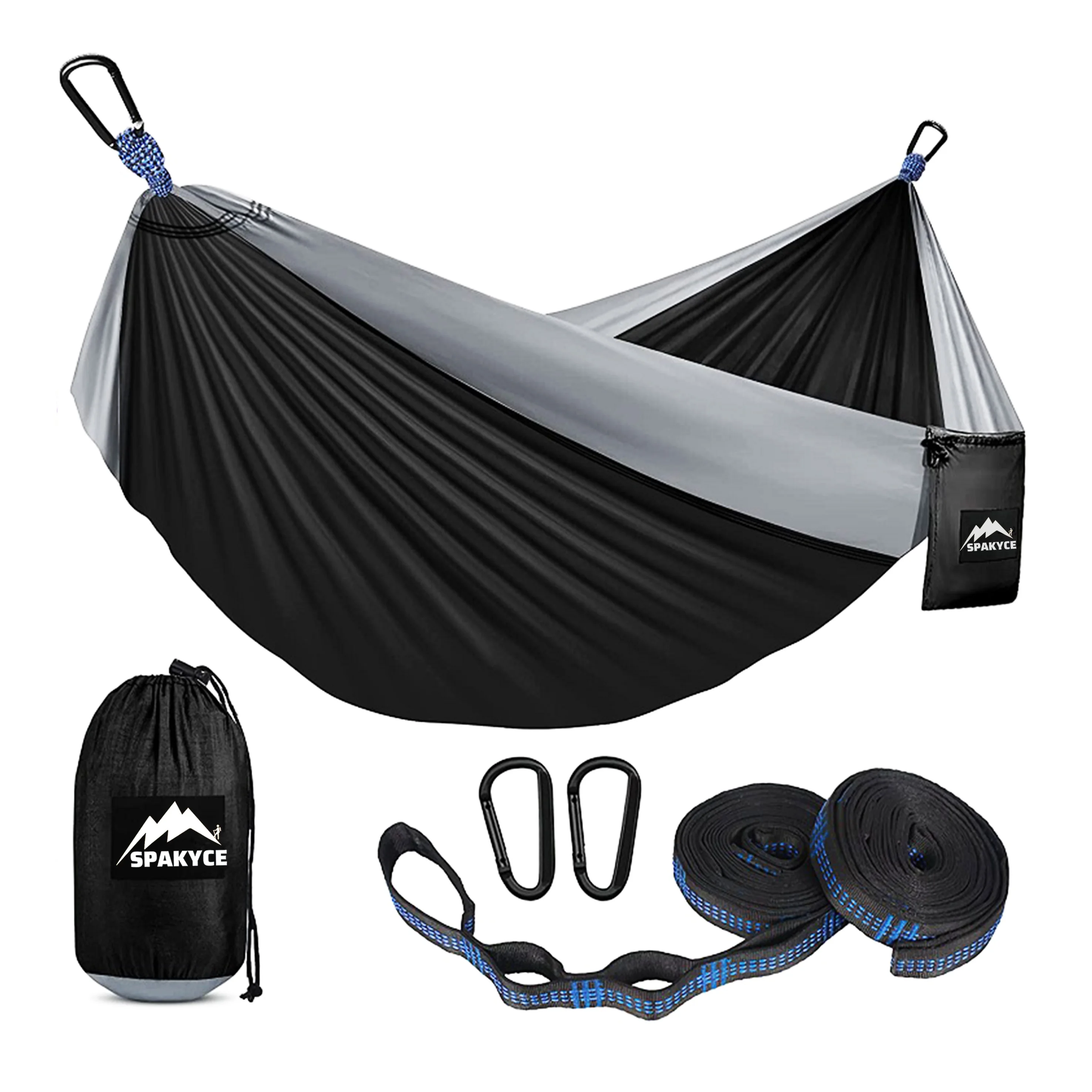 Nylon Portable Camping Hammock With Tree Straps Outdoor Portable
